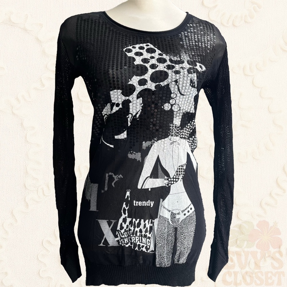 Vintage McBling Sweater Dress / Long Top Womens Small